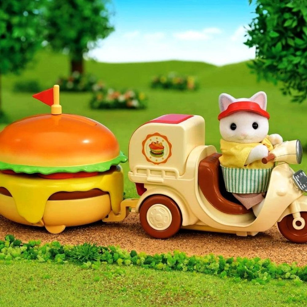 Sylvanian Families Hamburger Stand With Cat Figure 5757 3+