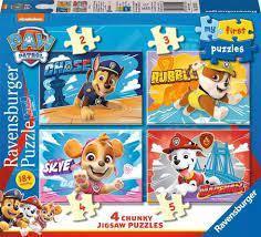 Paw Patrol 4 in 1 Puzzle Box 2,3,4,5 Pieces 18m+