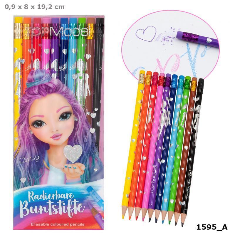 10 TOPModel Erasable Coloured Pencils by Depesche 1595_A3