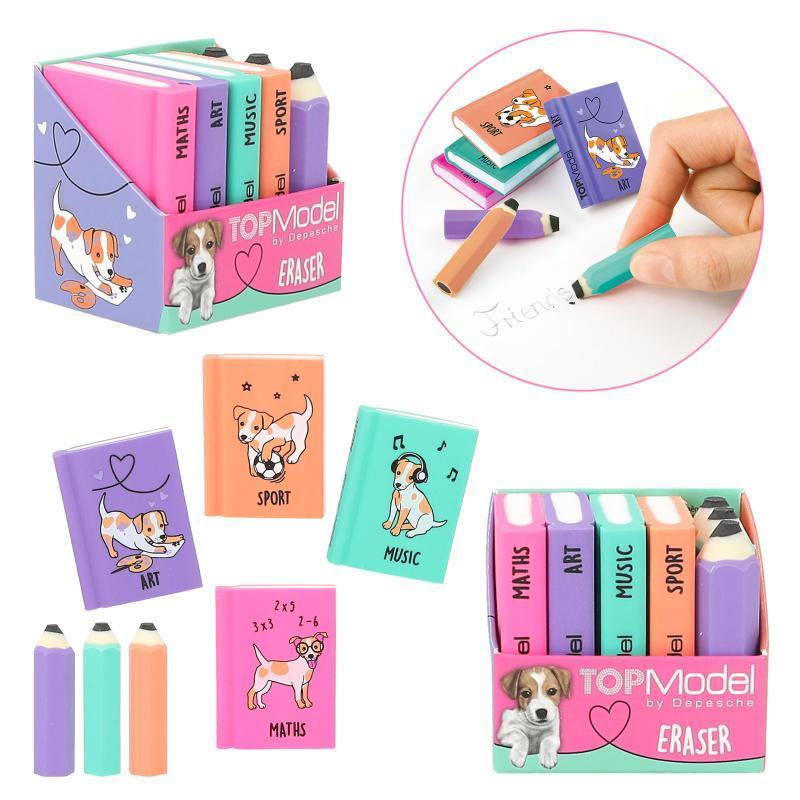 TOPModel Eraser Set Mini School Books & Pencils 412443_A