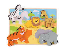 Safari Jungle Chunky Lift Out Tray Puzzle by Big Jigs Toys