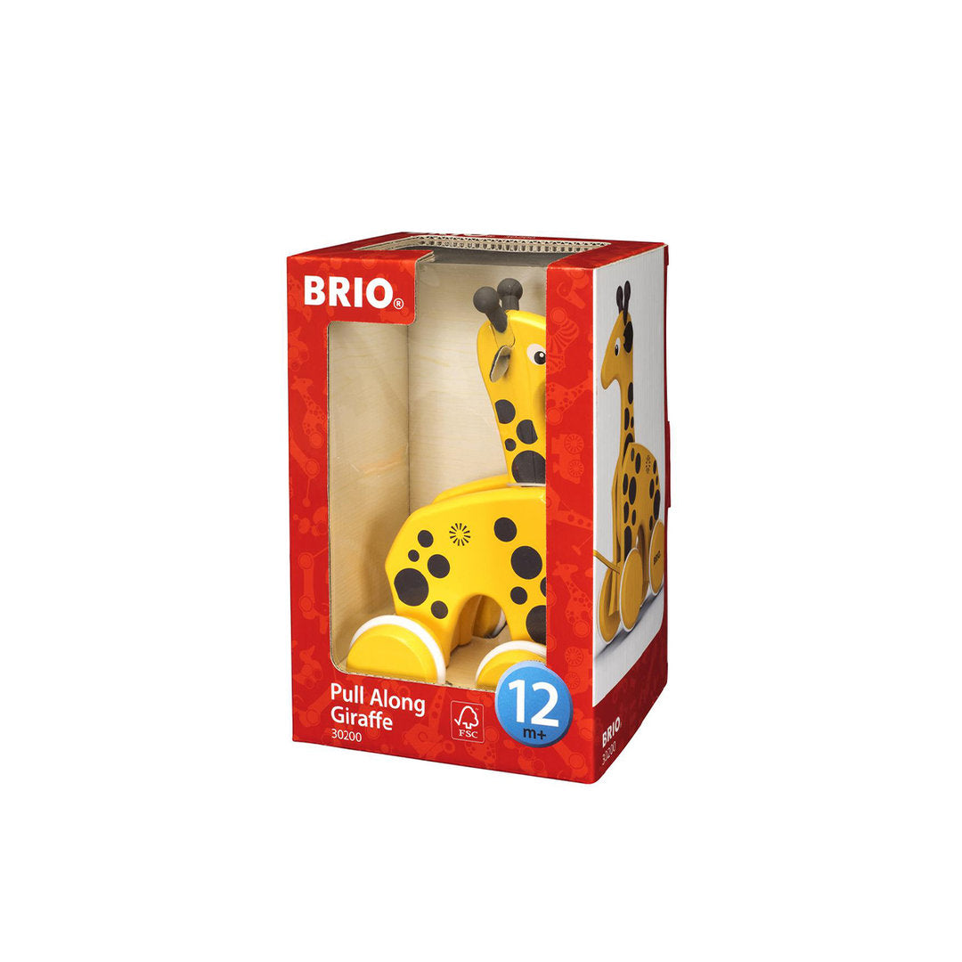 Brio Pull Along Giraffe Wooden Toy for 12 Months+ 30200