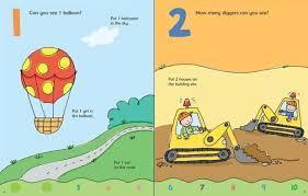 123 Sticker and Colouring Book with 200 Sticker by Usborne 3+