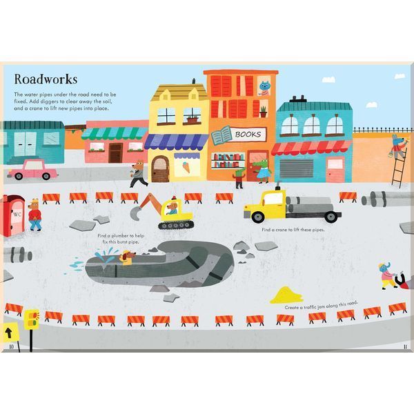Little First Stickers Diggers and Cranes Book by Usborne 3+