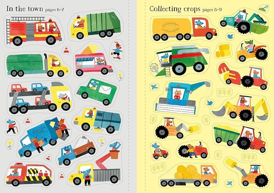 Little First Stickers Tractors and Trucks Book by Usborne 3+