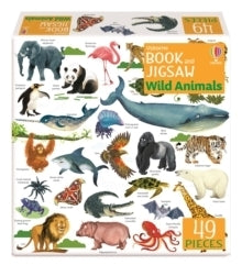 49 Piece Wild Animals Book and Jigsaw by Usborne 4+
