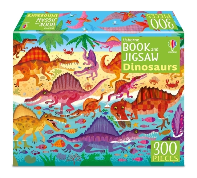 300 Piece Dinosaurs Jigsaw Puzzle and Usborne Book 6+