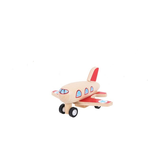 Wooden Pull Back Plane by Big Jigs Toys BJ993