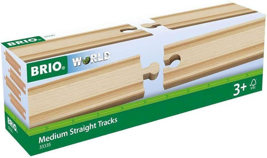 Brio Pack of 4 Medium Straight Tracks 33335 Wooden Trains 3+