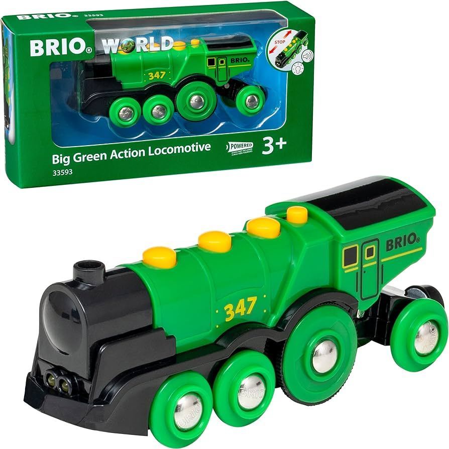 Brio Big Green Action Locomotive Train Engine 33593 3+