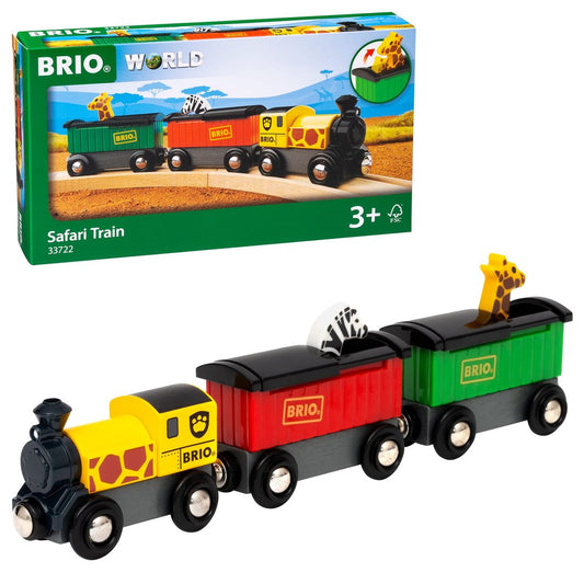Brio Safari Train 33722 Engine and Carriages For Wooden Track
