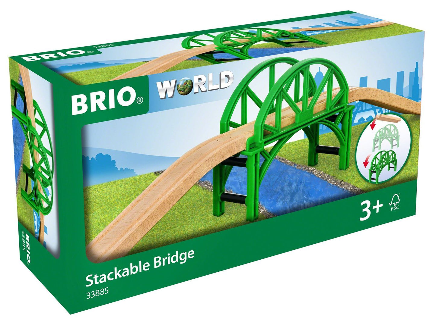 BRIO Stackable Bridge 33885 for Wooden Train Sets 3+