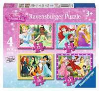 Disney Princess 4 in 1 Jigsaw Puzzles 12, 16, 20, 24 Pieces
