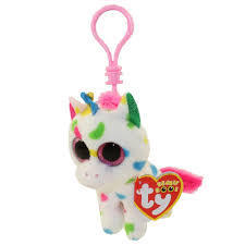 Harmonie the Unicorn Key Clip Ty Beanie Toy DOB September 7