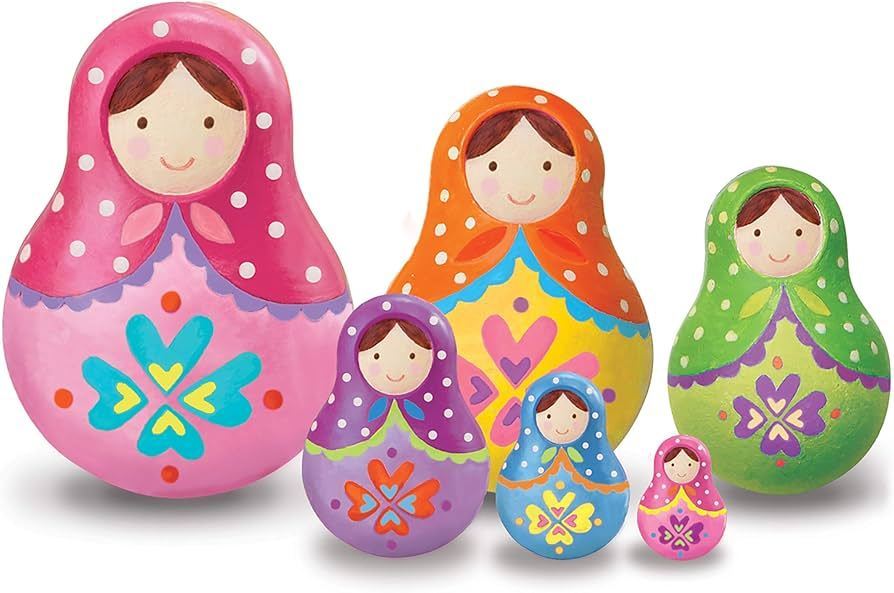 Paint Your Own Russian Doll Trinket Box Craft Set by 4M 5+