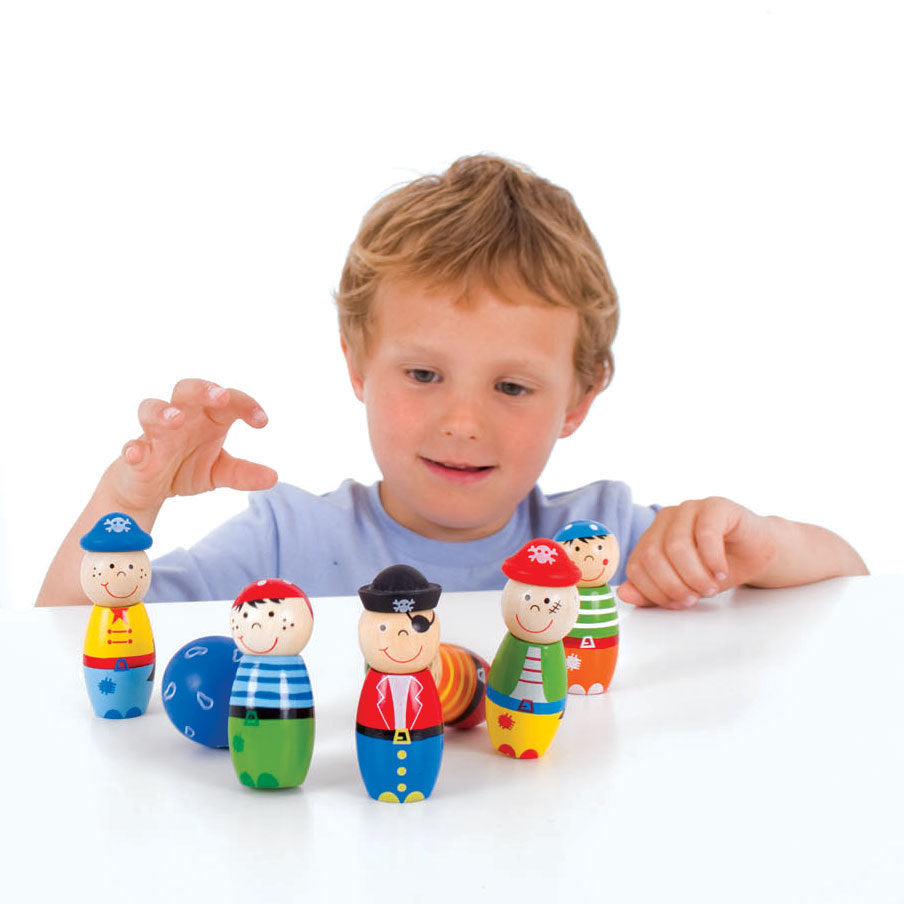 Wooden Pirate Skittles Game by BigJigs BJ853 2+