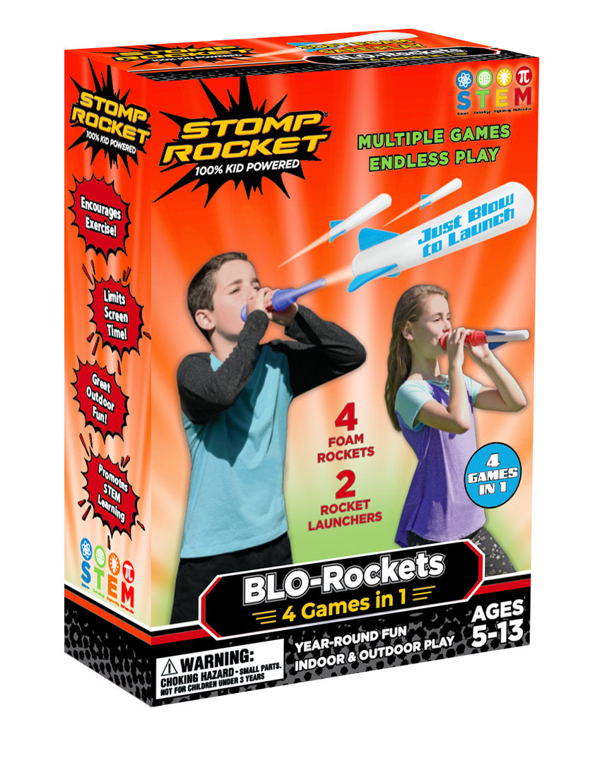 Blo-Rocket Air Powered Foam Stomp Rocket 4 in 1 Games Kit 5+
