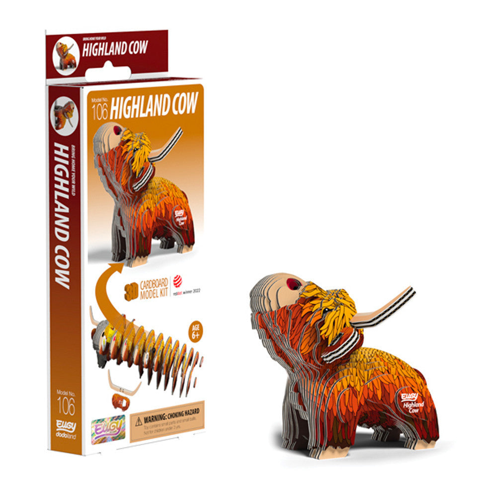 Eugy Highland Cow 3D Craft Kit Model No. 106 6 Years+ Toy