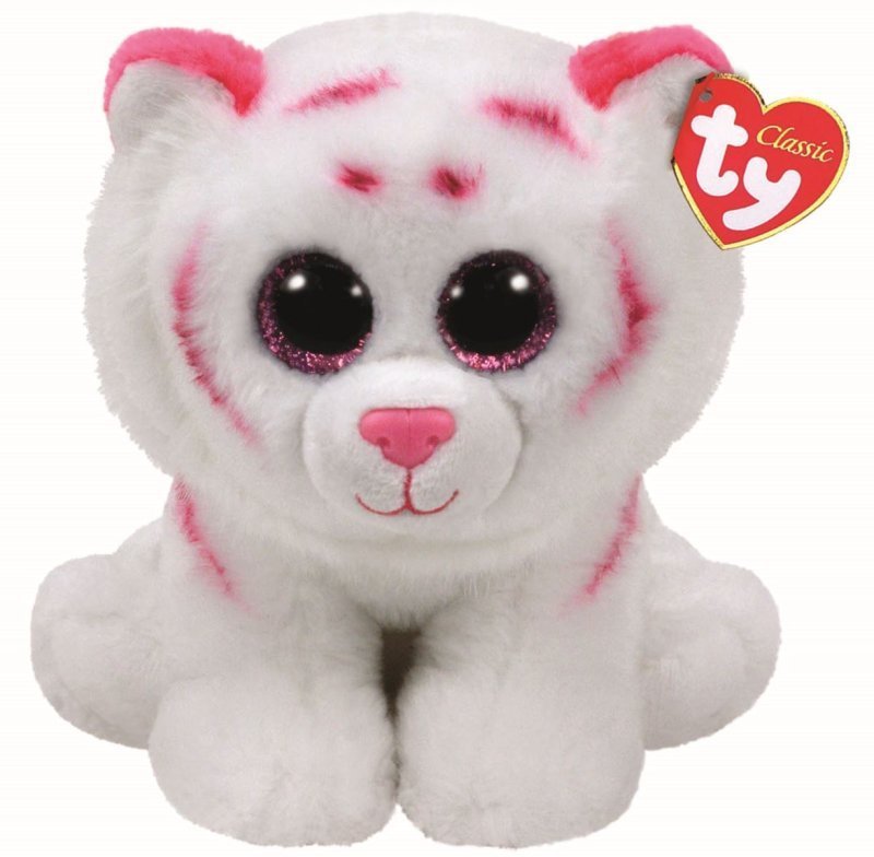 Tabor the Pink and White Tiger TY Beanie Toy DOB November 6