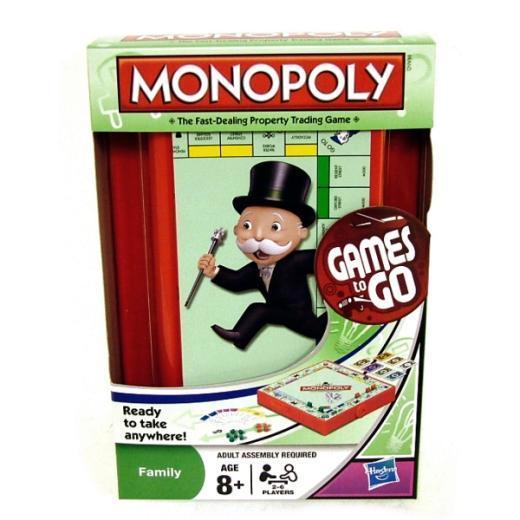 Monopoly Travel Grab and Go Board Games by Hasbro 8+