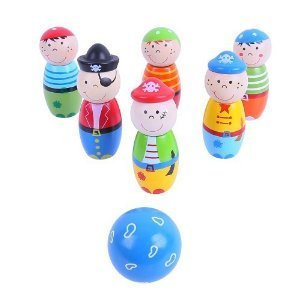 Wooden Pirate Skittles Game by BigJigs BJ853 2+