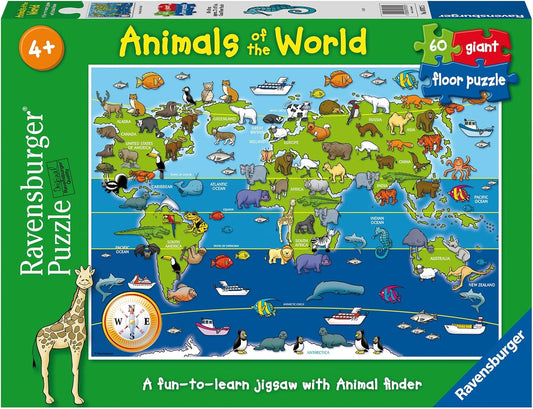 Ravensburger Animals of the World, 60 piece Giant Floor Jigsaw Puzzle 12+