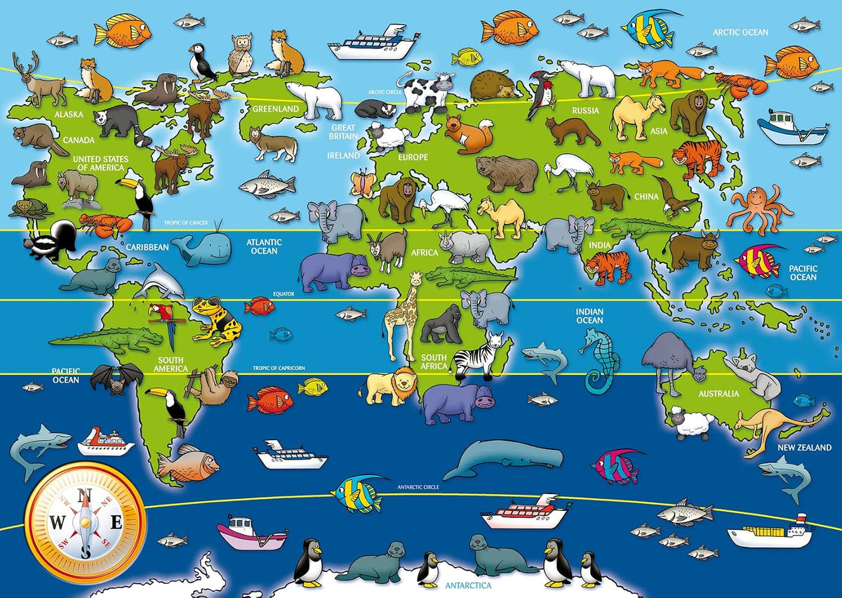 Ravensburger Animals of the World, 60 piece Giant Floor Jigsaw Puzzle 12+