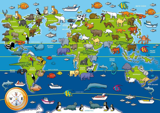 Ravensburger Animals of the World, 60 piece Giant Floor Jigsaw Puzzle 12+