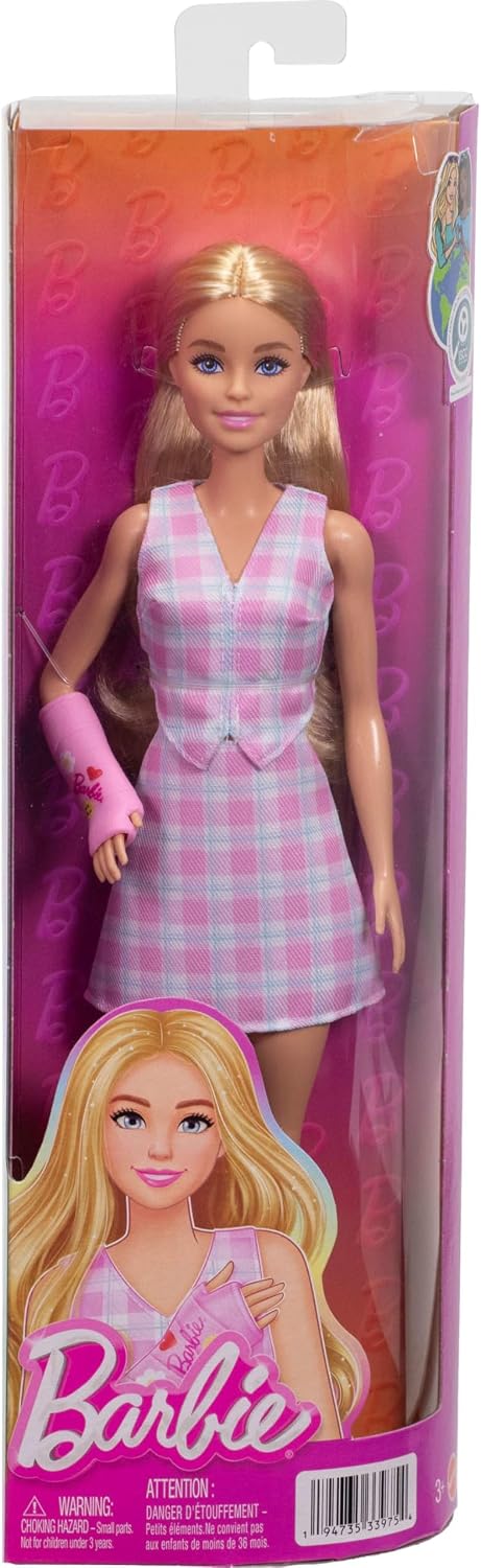 Barbie Fashionistas Doll #243 Blonde Hair, Plaid Themed Outfit by Mattel +3