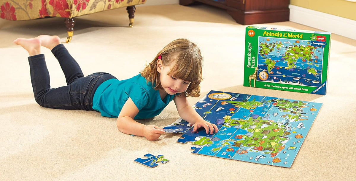Ravensburger Animals of the World, 60 piece Giant Floor Jigsaw Puzzle 12+