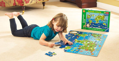 Ravensburger Animals of the World, 60 piece Giant Floor Jigsaw Puzzle 12+
