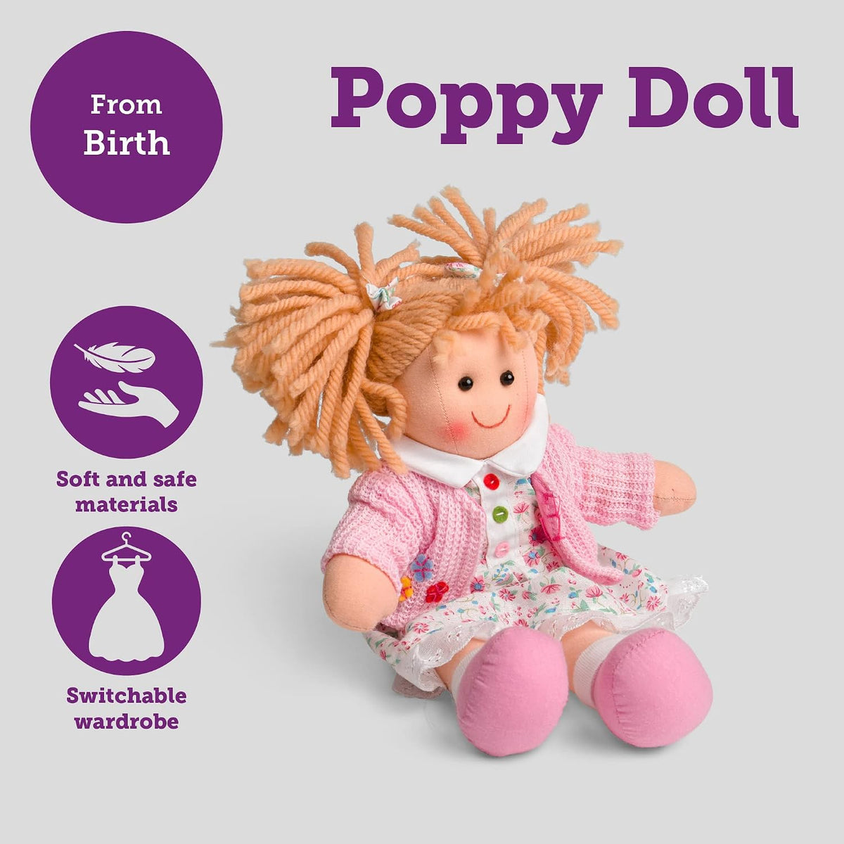 Poppy Small Doll by Bigjigs Toys 0+
