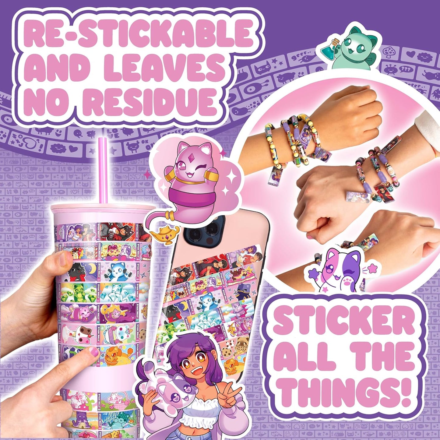 Sticki Rolls Aphmau Pendant & Bracelet Set 5+