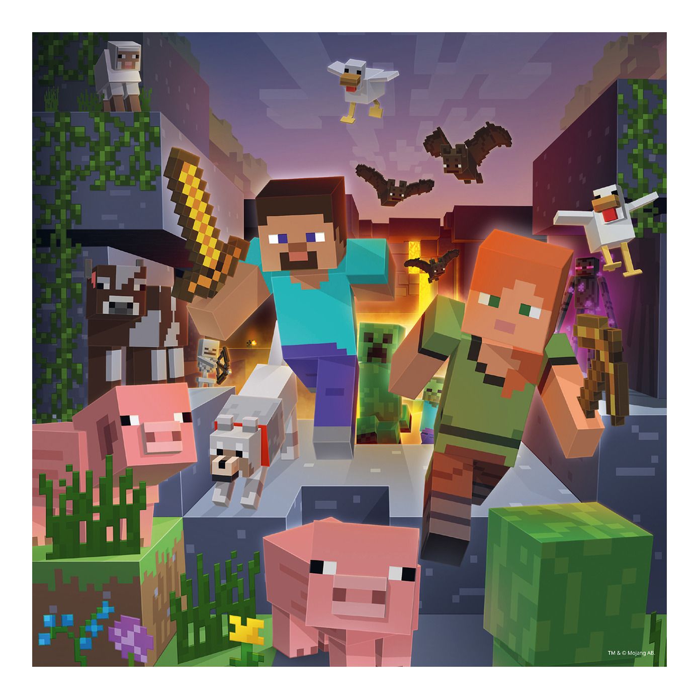 Ravensburger Minecraft 3x49 Jigsaw Puzzle 5+