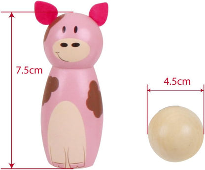 Wooden Farm Skittles Game by BigJigs Toys BJ955 2+