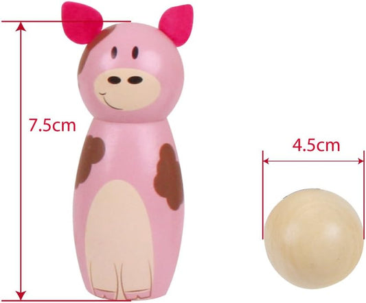 Wooden Farm Skittles Game by BigJigs Toys BJ955 2+