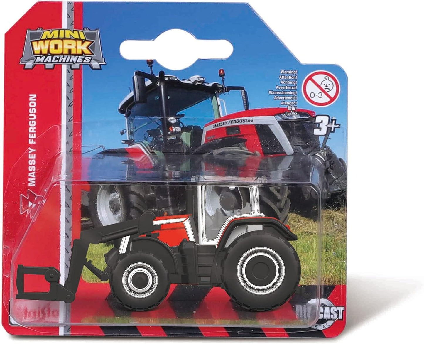 Maisto Mini Work Machines - Massey Fergusson 3'' 8S.265 Tractor with Front Loader 3+