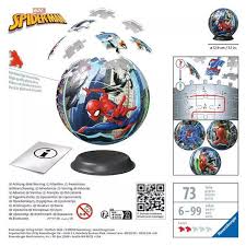 3D Puzzle 72pc Spiderman Ball Puzzle by Ravensburger 6+