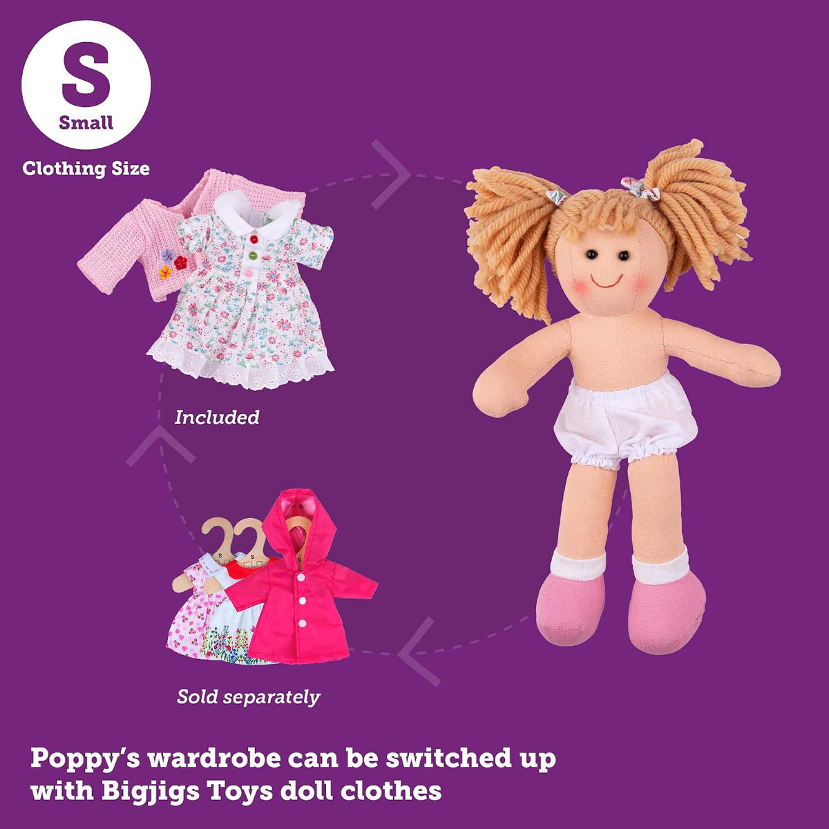 Poppy Small Doll by Bigjigs Toys 0+
