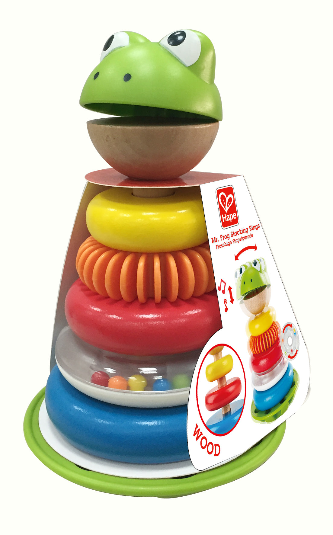 Mr. Frog Stacking Rings by Hape 12m+