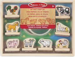 My First Wooden Stamp Set Animals 3+ by Melissa and Doug