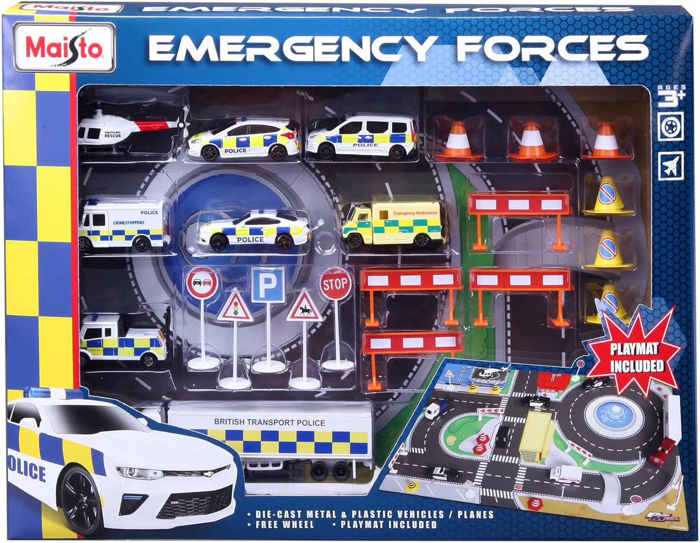 Maisto Emergency Services Playset with Playmat Included 1:64 3+