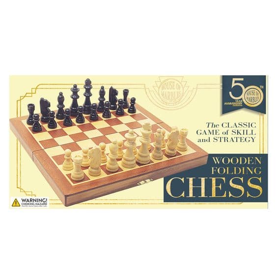 Fold-Up Wooden Chess Set by House of Marbles
