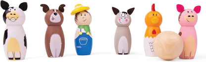Wooden Farm Skittles Game by BigJigs Toys BJ955 2+