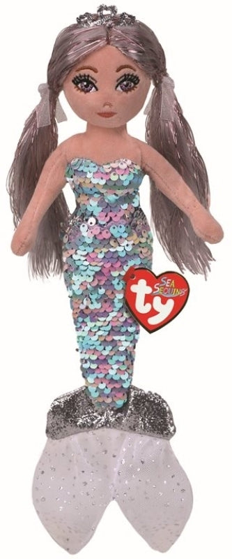 Ty Beanie Sea Sequins Athena Platinum Mermaid 25cm DOB May 10
