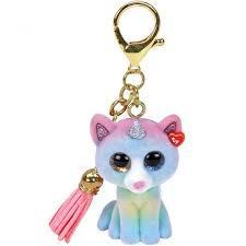 Heather The Horned Cat TY Mini Boo Key Clip Beanie DOB April 26