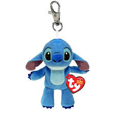 Disney Stitch Key Clip Ty Beanie Soft Toy (no sound version)