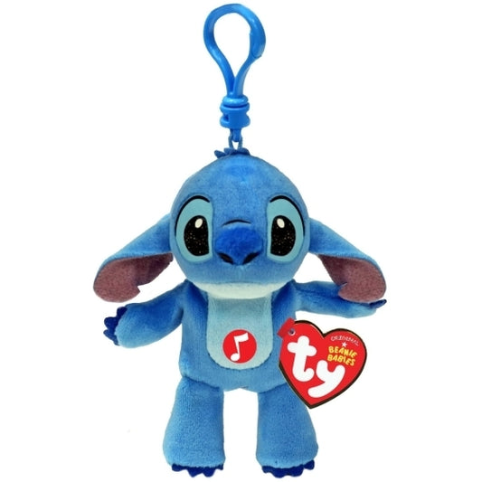 Disney Stitch With Sound Key Clip Ty Beanie Soft Toy