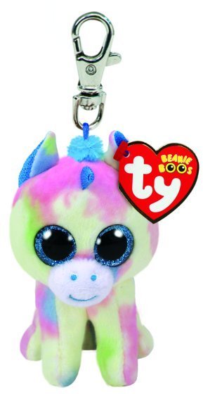 Blitz The Unicorn Key Clip Ty Beanie Soft Toy DOB January 12