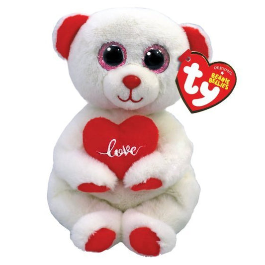 Desi The White Bear TY Beanie Bellies 15cm DOB February 11